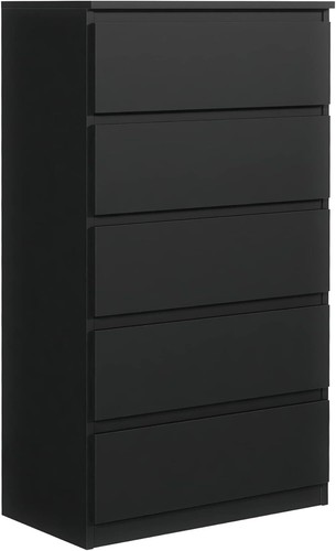 Cassettiera nera opaca con - nera, 5