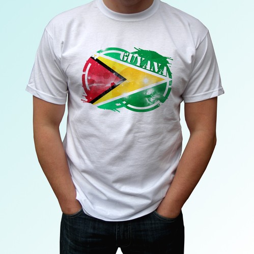 Shirt bianca bandiera guyana - bianca,