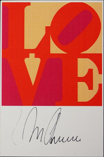Cartolina robert indiana amore - robert,