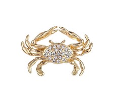 Spilla gioiello segno zodiacale cancro in acciaio dorato.