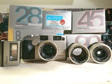Contax G2 kit 3 lenti - 28mm f2.8 + 45mm f2 + 90mm f2.8 no flash con scatole