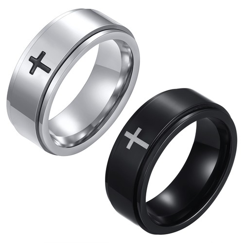 2pz anello uomo croce anti - croce,