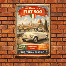 Insegna Vintage Fiat 500