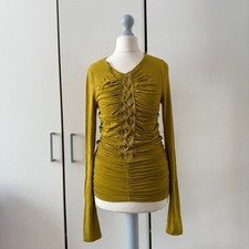 Free People Bella top con lacci manica lunga increspato taglia S small