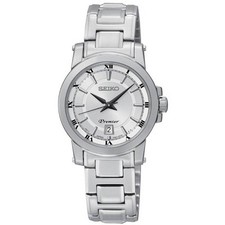 Orologio Seiko Premier Donna Data Quadrante Argento Acciaio Inox Quarzo SXDF41
