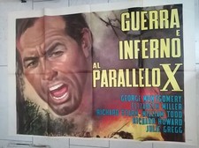 MANIFESTO FILM GUERRA E INFERNO AL PARALLELO X DIMENSIONI 200X140 CM [BAG4-47]