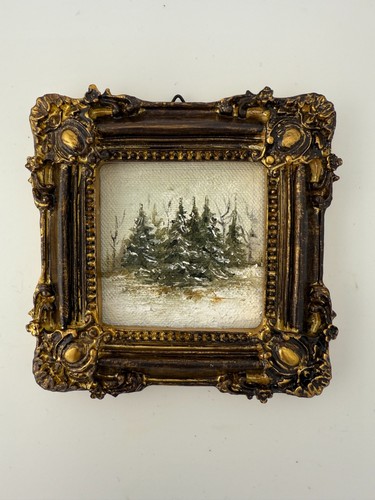 Miniatura dipinto olio foresta