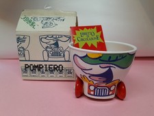 TAZZA PAZZA LATTE GIGLIO CON LE RUOTE LE RUOTAZZE POMPIERO PORCELLANA RUOTAZZA