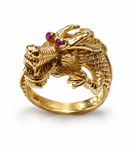 Anello ring drago argento - anello,