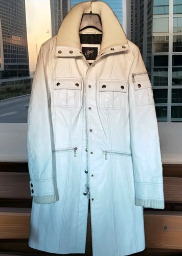 Cappotto vera pelle bianca - pelle,
