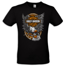 Maglietta unisex motociclista stile Harley Davidson Eagle replica