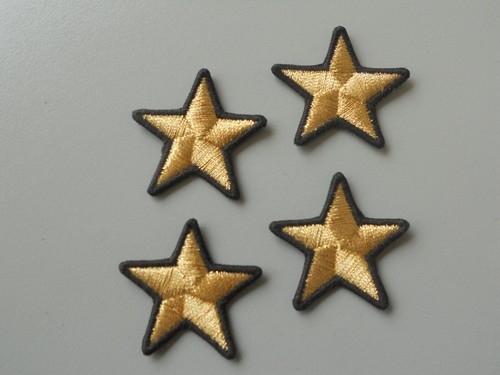 Patch stelline ricamate oro - patch,