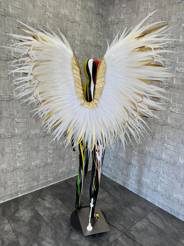 Costume adulto oro bianco ali