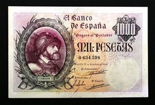 1000 pesetas 1940 sin - sin, serie
