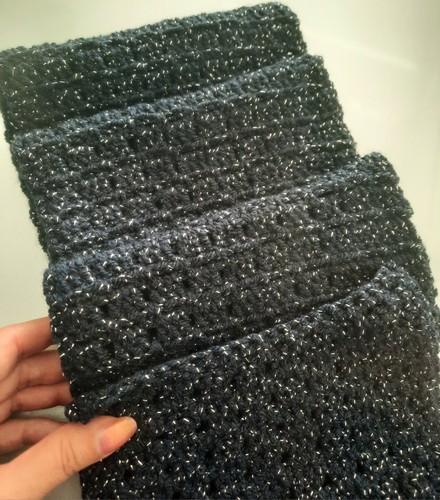 Sciarpa uncinetto donna blu - uncinetto,