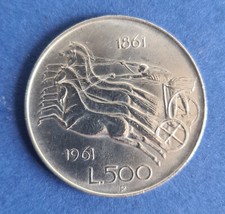500 Lire in argento Quadriga