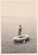 B2 - Foto Photo Fotografia Anni 60 - Donna Mare Spiaggia Costume Canotto