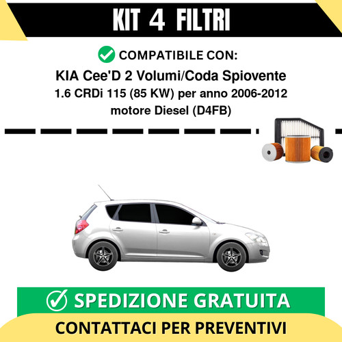 Kit filtri tagliando per kia - 4,