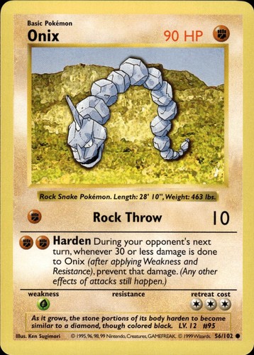 Pokemon base senza ombre onix - pokemon,