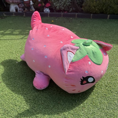 Cuscino peluche gatto fragola