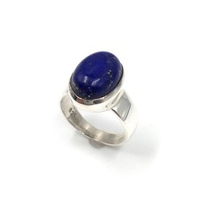 Anello in argento 925 gioiello lapislazzuli blu lapislazzuli unisex 16,8 mm / 53