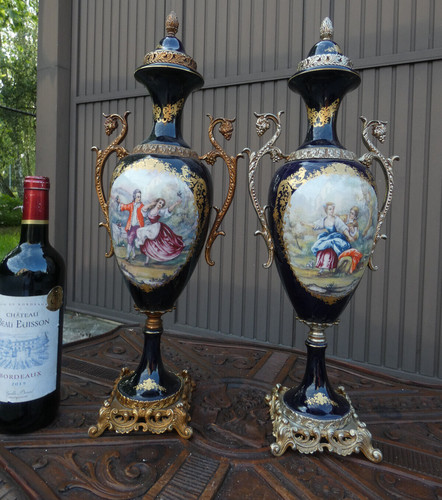 Coppia vasi porcellana cobalto - coppia,