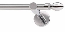 BASTONE PER TENDE ACCIAIO INOX SATINATO CON SCIVOLI O ANELLI COMPLETO DI TUTTO,.