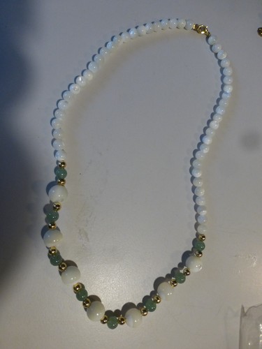 Collier perle nacre laiton - collier,