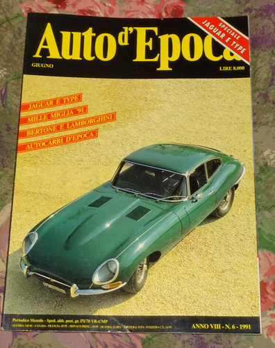 Auto epoca giugno 1991 - d'epoca,