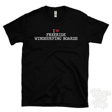 T-SHIRT I LOVE FREERIDE TAVOLE WINDSURF cuore windsurfista ricreativo cool