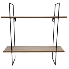 Mensola quadrata 2 ripiani da muro scaffale a parete richiudibile porta oggetti 