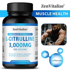 L Citrullina 3000mg Integratore L Arginina Pompa Recupero Muscolare Capsule 30-120