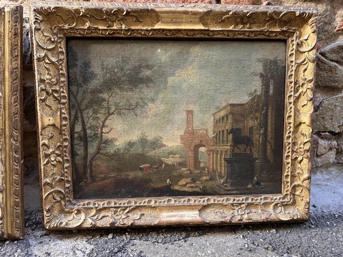 Coppia antichi paesaggi epoca