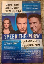 SPEED THE PLOW Broadway Cast Poster Firmato Jeremy Piven Esparza Moss David Mamet