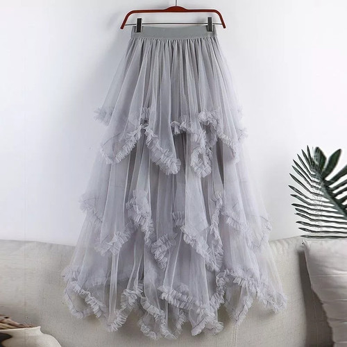 Gonna tulle grigia lunga - gonna,