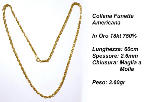 Catenina oro giallo 60cm - in,
