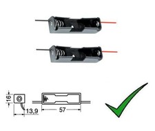2pz X contenitore 1 stilo AA porta batterie portapile portabatterie + fili
