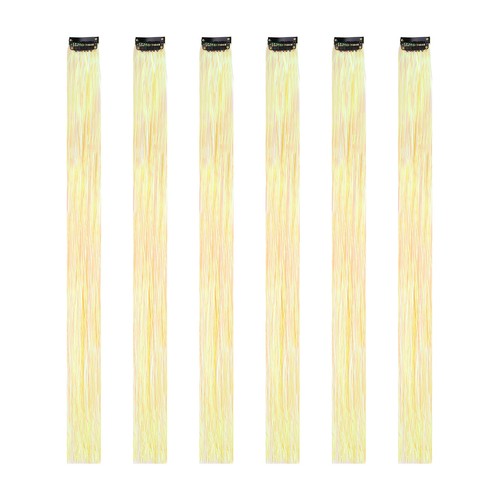 6pcs clip hair tinsel - clip, in