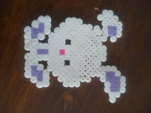 Pyssla bunny purple and white - pyssla,