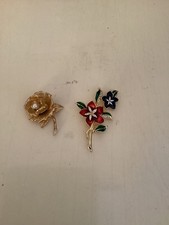 Set di 2 Spille floreali