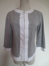 NARACAMICIE camicia-camicetta jersey-mix taglia I/S cotone elasticizzato grigio bianco/P