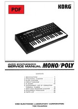 Korg Mono/Poly Service Manual with Electronic Schematics