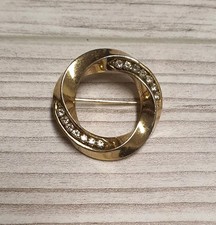 Spilla antica fiori oro pietre