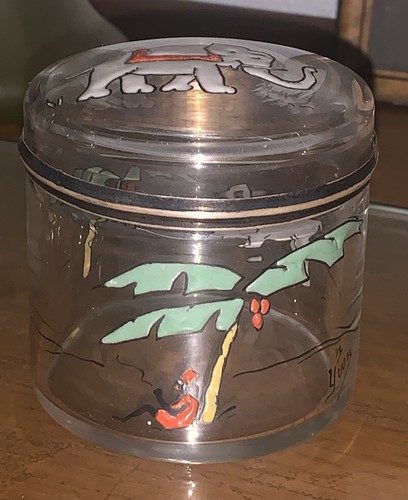 Rare boite verre émaillé - boite,