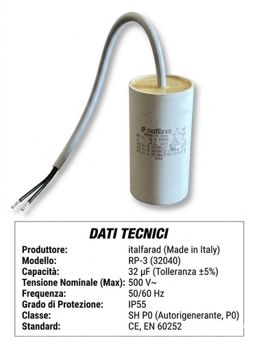 Condensatore motore italfarad - motore,