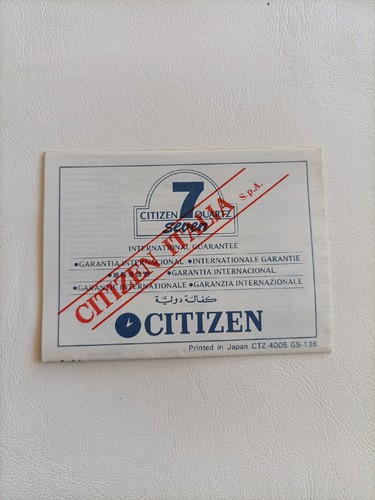 Citizen seven quartz - citizen, garanzia