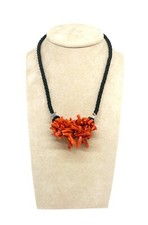 COLLANA CORALLO ROSSO  E AGATA NERA