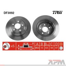 2x TRW DF6045BS Disco Freno