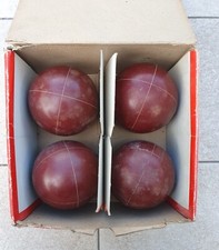 Bocce Perfetta professionali 4pz palle + scatola vintage gioco antico set giochi