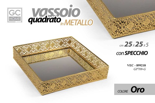 Vassoio metallo quadrato - vassoio,